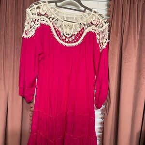 Pink Lace Detail dress